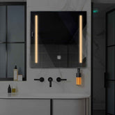 LED Spiegel Quadratisch | Touch-Schalter | Warmweißes Licht - Reyze Seria Salono Model 5